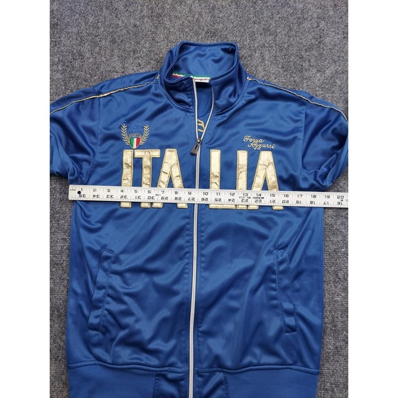 Vtg Italia Track Jacket Medium Blue Full Zip Forza Azzurri Palestra Gold Trim - Picture 5 of 15